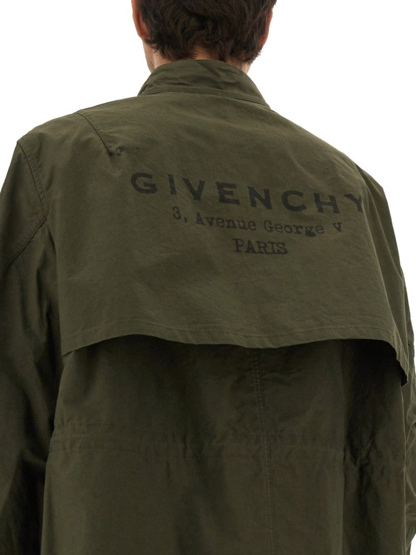 Givenchy Knee-Length Parka With Bold Logo