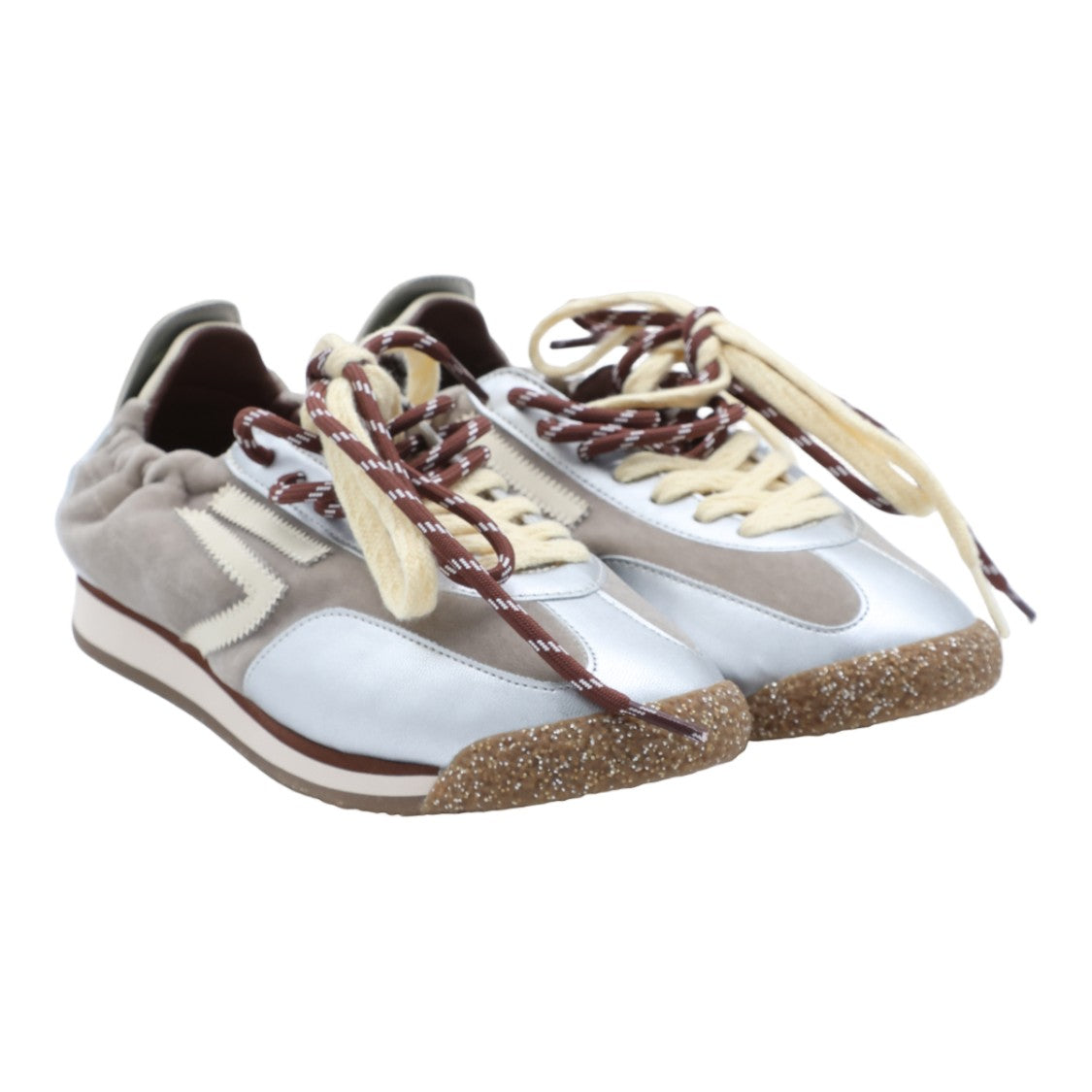 Puraai Suede Metallic Zigzag Sneakers