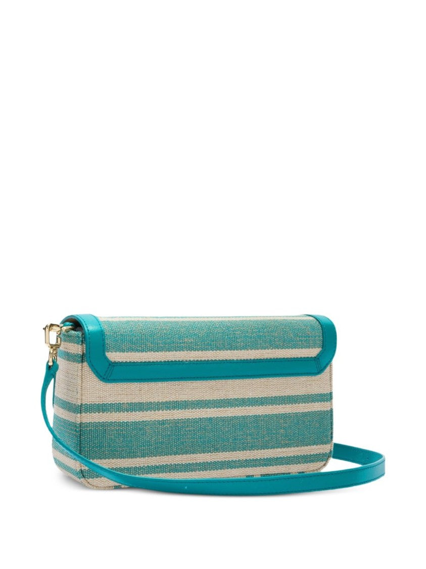 Furla Striped Woven Fabric Bag