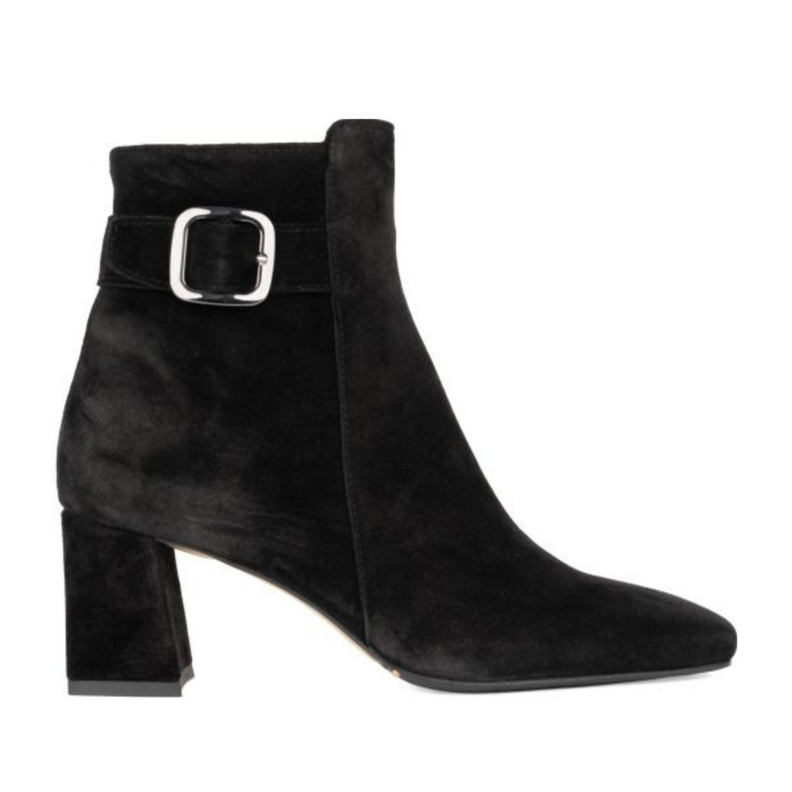 Sergio Moretti Black Pointed Toe Block Heel Suede Dress Boots