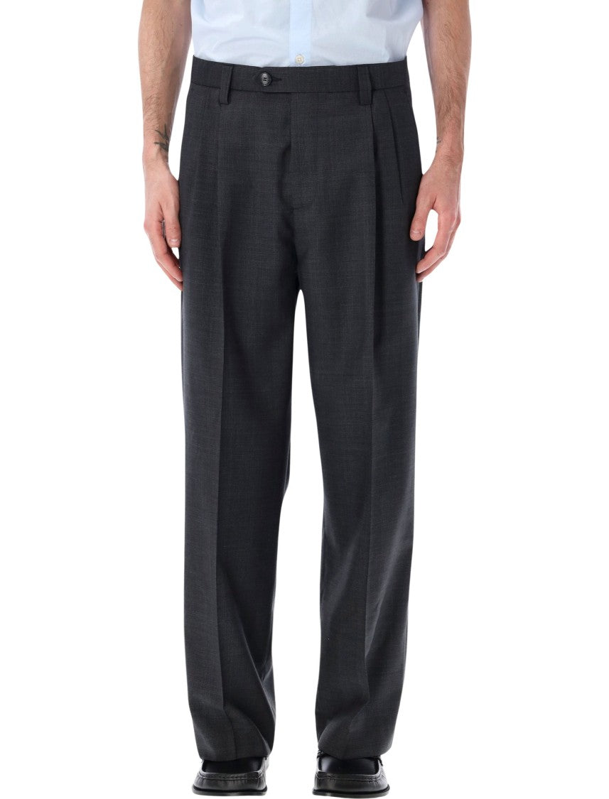 Mfpen Classic Wide Leg Double Pleat Trousers