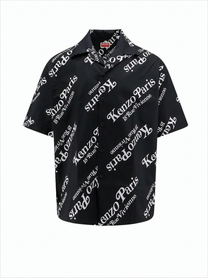 Kenzo Short-Sleeved Shirt With Bold All-Over Print And Classic Collar