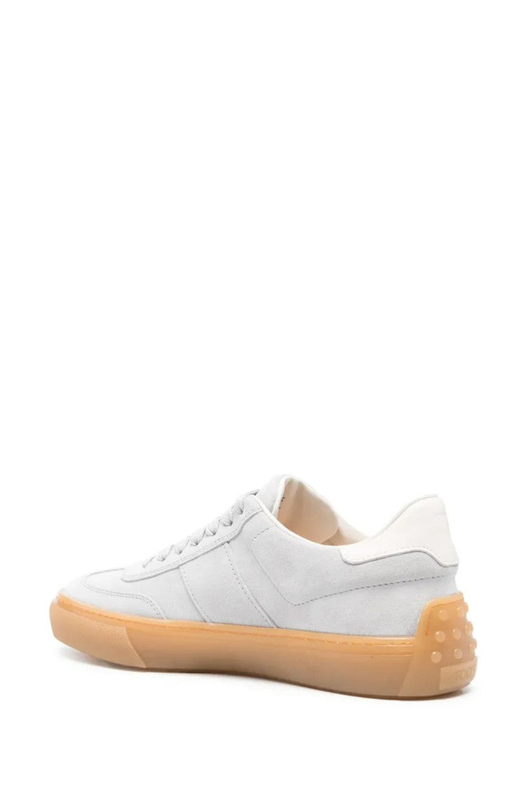 Tod's Beige Heel Tab Translucent Sole Chamois Sneakers
