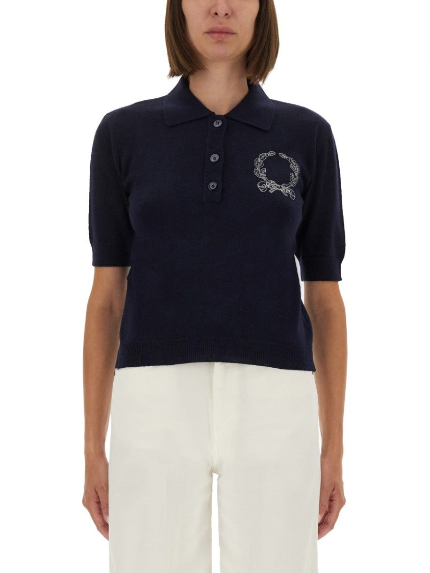Moschino Short-Sleeve Wool Polo Shirt
