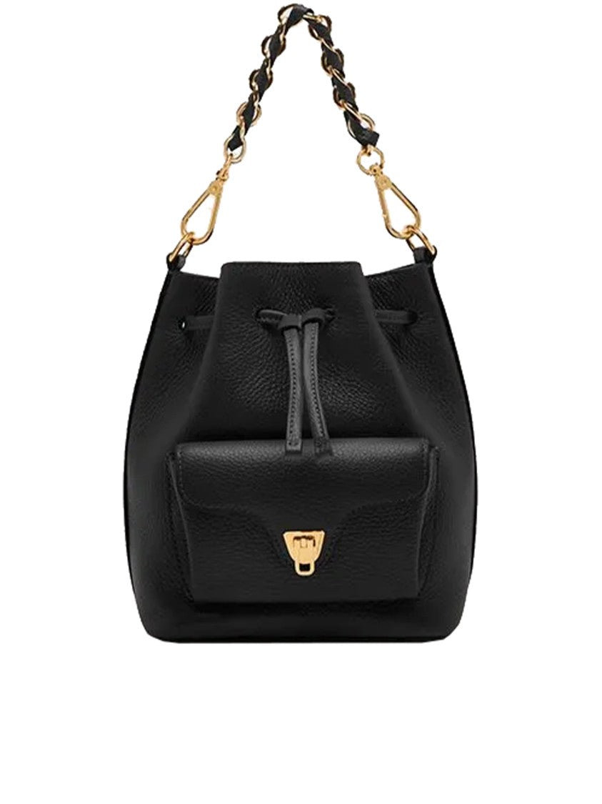 Coccinelle Beat Generation Small Leather Clasp Bucket Bag