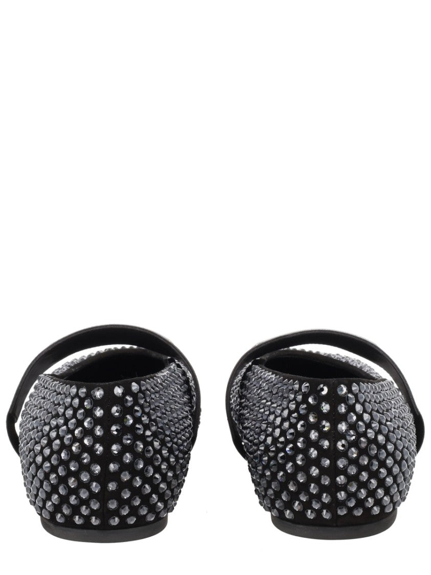 Givenchy Black Sliced Square Calf Leather Flats