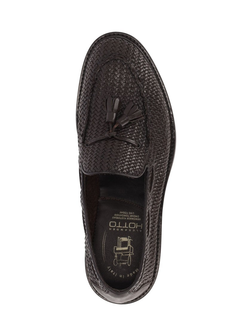 Alexander Hotto Braided Tassel Loafers – Dark Brown