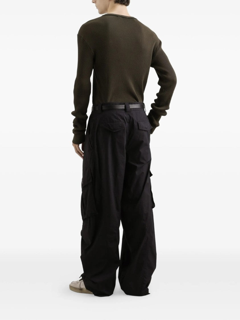 Dolce & Gabbana Wide-Leg Cotton Cargo Drawstring Waist Pants