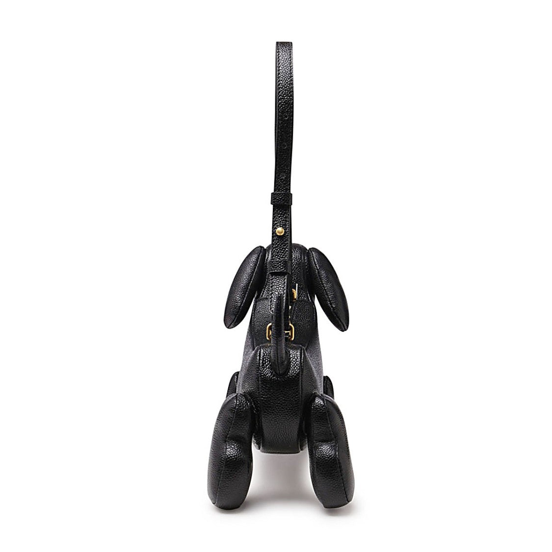 Thom Browne Hector Dog-Shaped Black Pebbled Leather Shoulder Bag