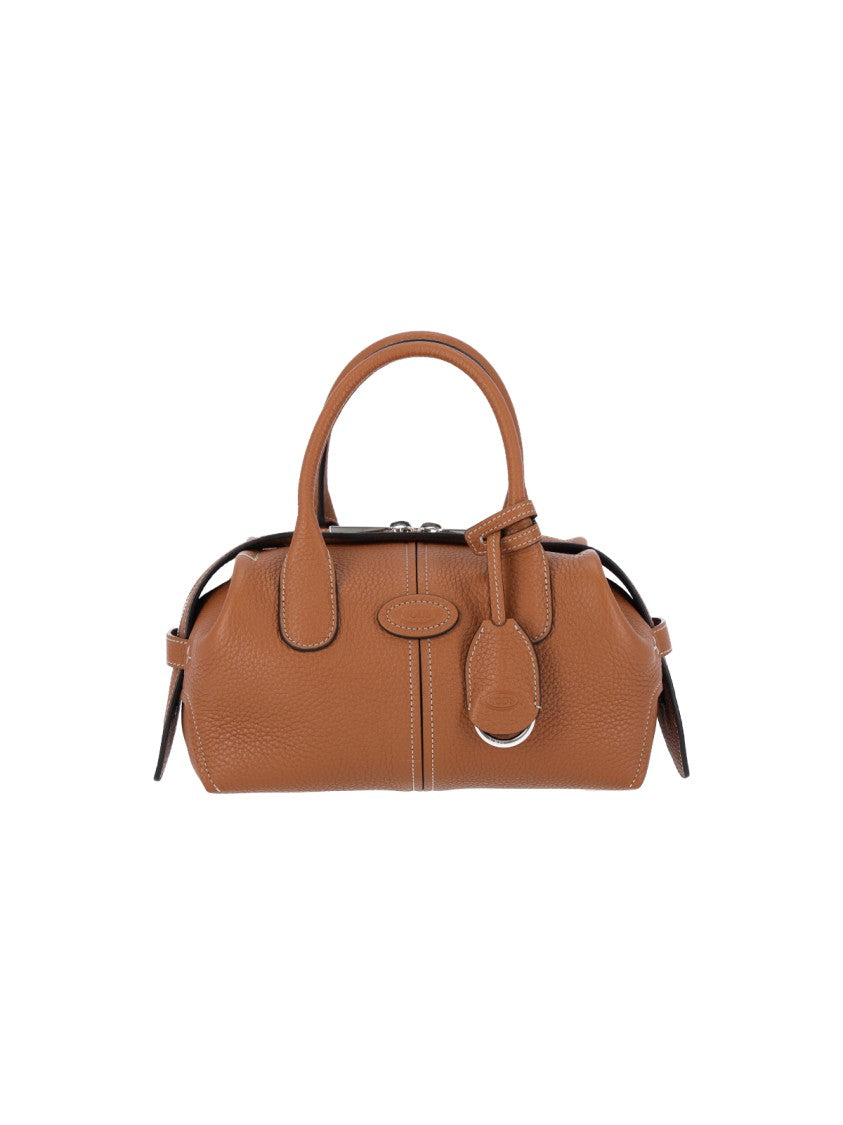 Tod's Brown Calfskin Top Handle Shoulder Bag