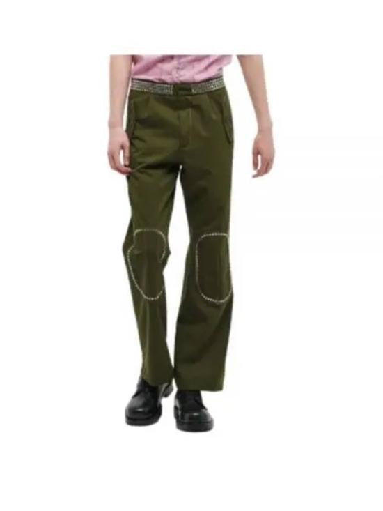 Wales Bonner Straight-Leg Casual Pants With Stitched Knee Patches