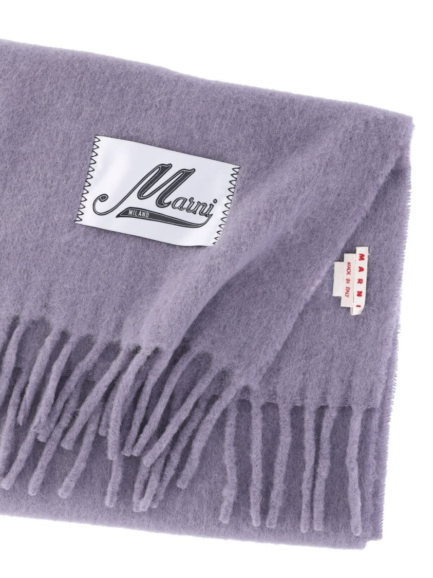 Marni Viola Alpaca Blend Fringed Scarf