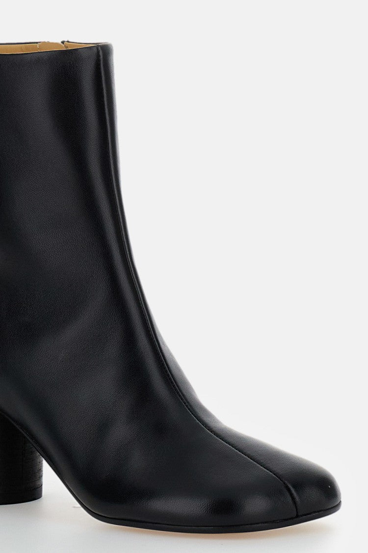 Mm6 By Maison Margiela Minimalist Nappa Leather Ankle Boot With Cylindrical Heel