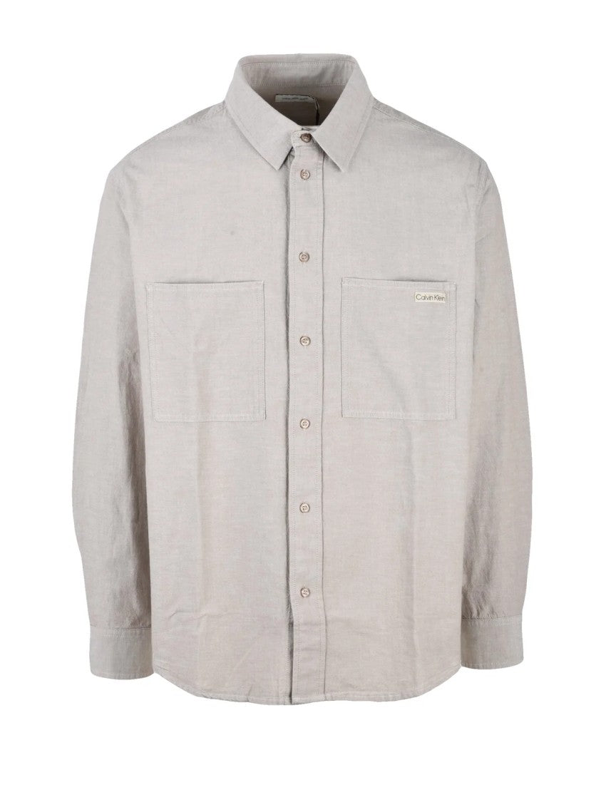 Calvin Klein Jeans Beige Relaxed Cotton Shirt