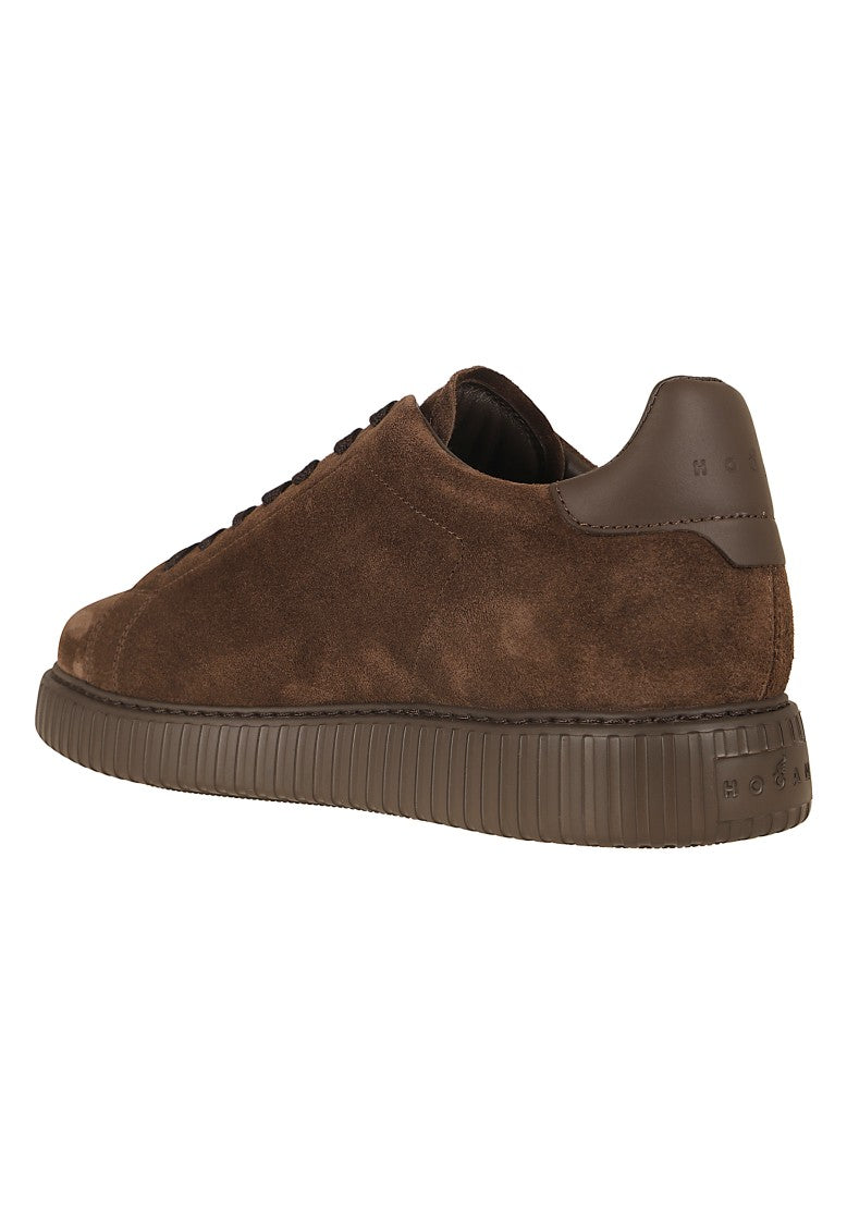 Hogan Blue H-Stripes Suede Platform Sneakers