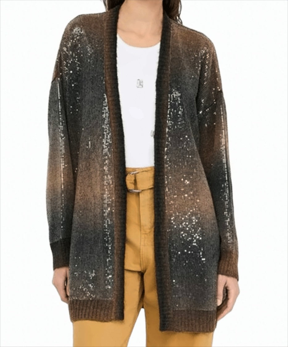 Liu Jo Gradient Sequin-Embellished Long Cardigan