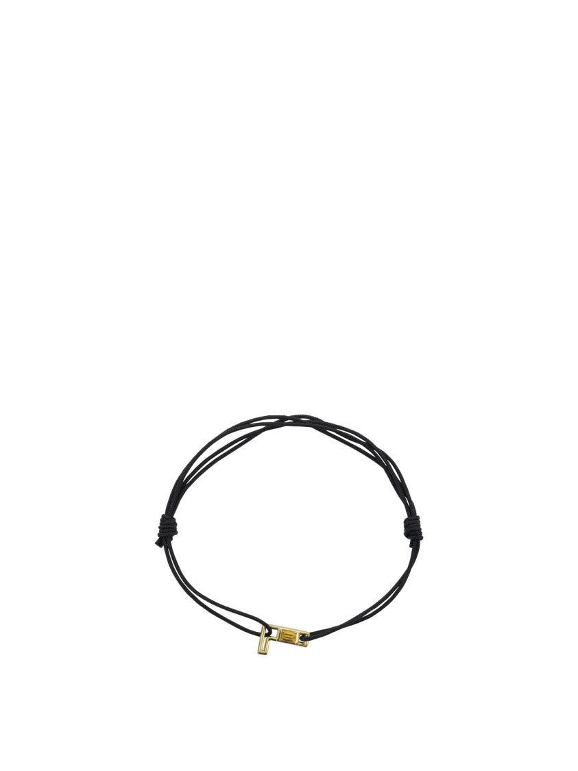 Aliita Gold L-Shaped Pendant Bracelet With Citrine Stone And Adjustable Rope