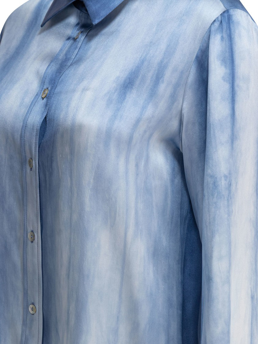 Sleep No More Light Blue Silk Shirt