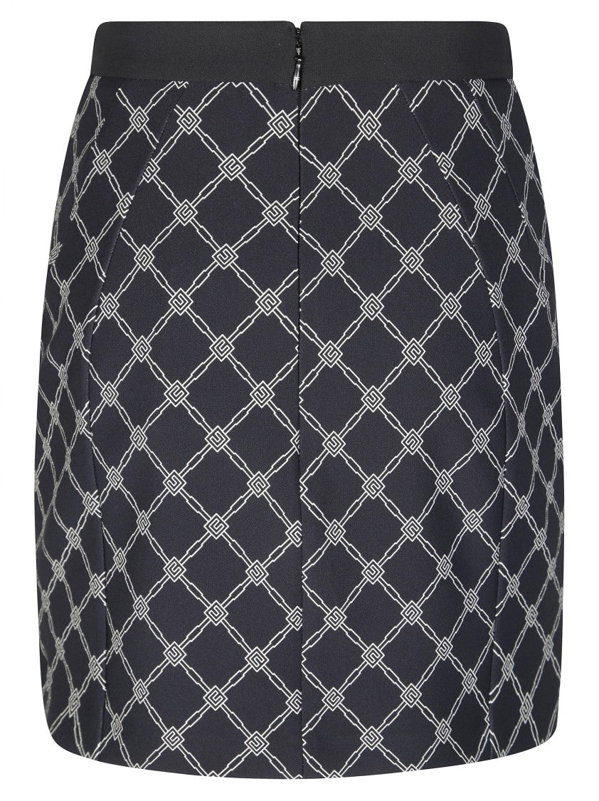 Elisabetta Franchi Mini Skirt With Geometric Chain-Link Pattern