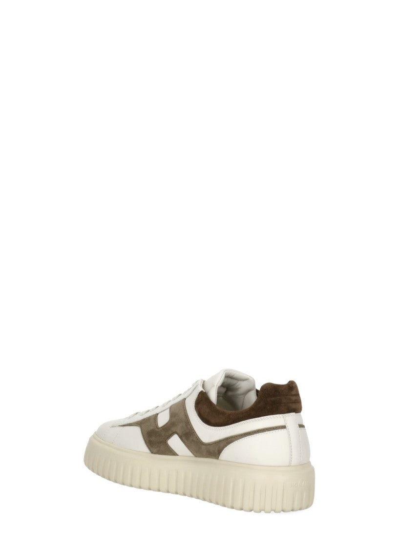 Hogan Ivory Leather Low-Top Sneakers