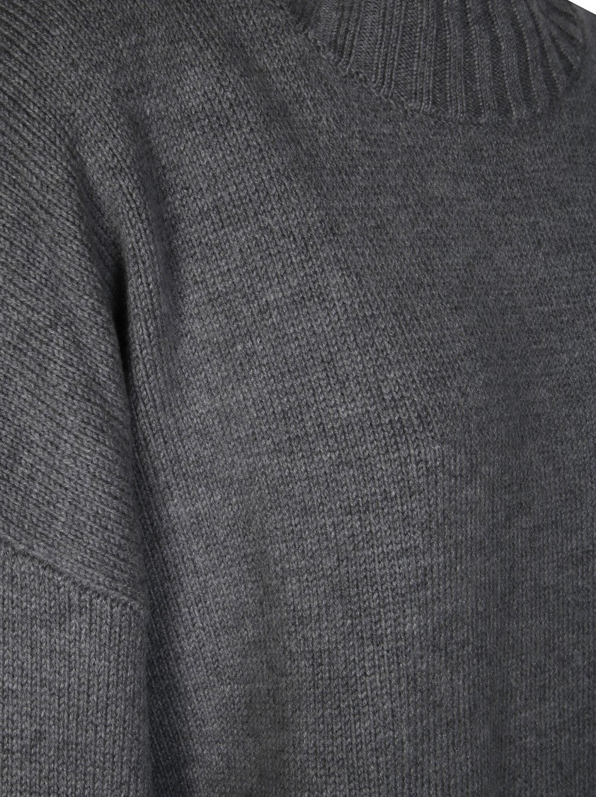 Pinko Oversized Turtleneck Sweater With Black Piping Details