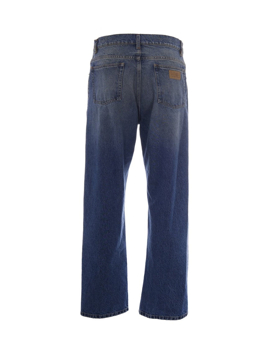 Mm6 By Maison Margiela Medium Blue Straight-Leg Cotton Jeans
