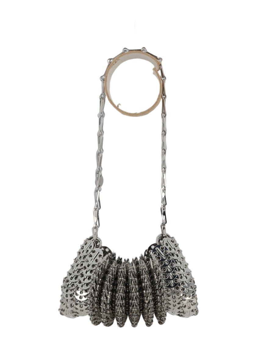 Rabanne Silver Accordion Structure Steel Handbag