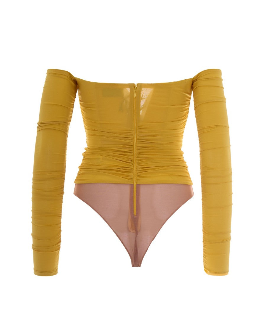Elisabetta Franchi Sun Lightweight Draped Jersey Bodysuit