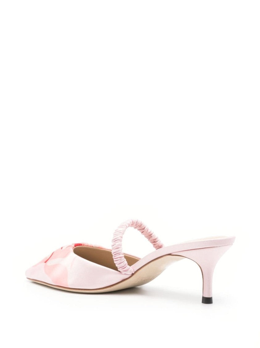 Kenzo Light Pink Satin-Finish Pointed Toe Pumps