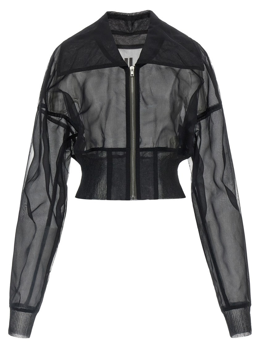Rick Owens 'Dracucollar Cropped' Bomber Jacket
