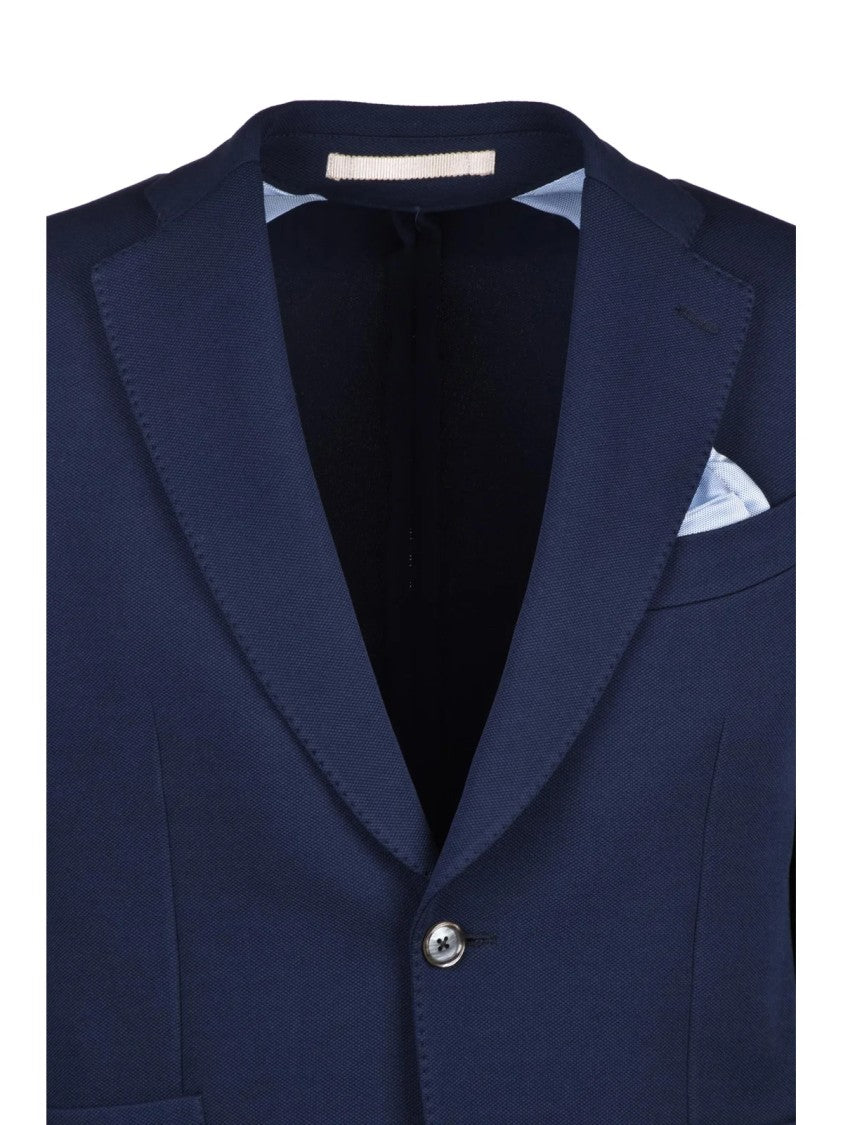 Lebole Blue Men Polyester Elastane Blazer Jacket