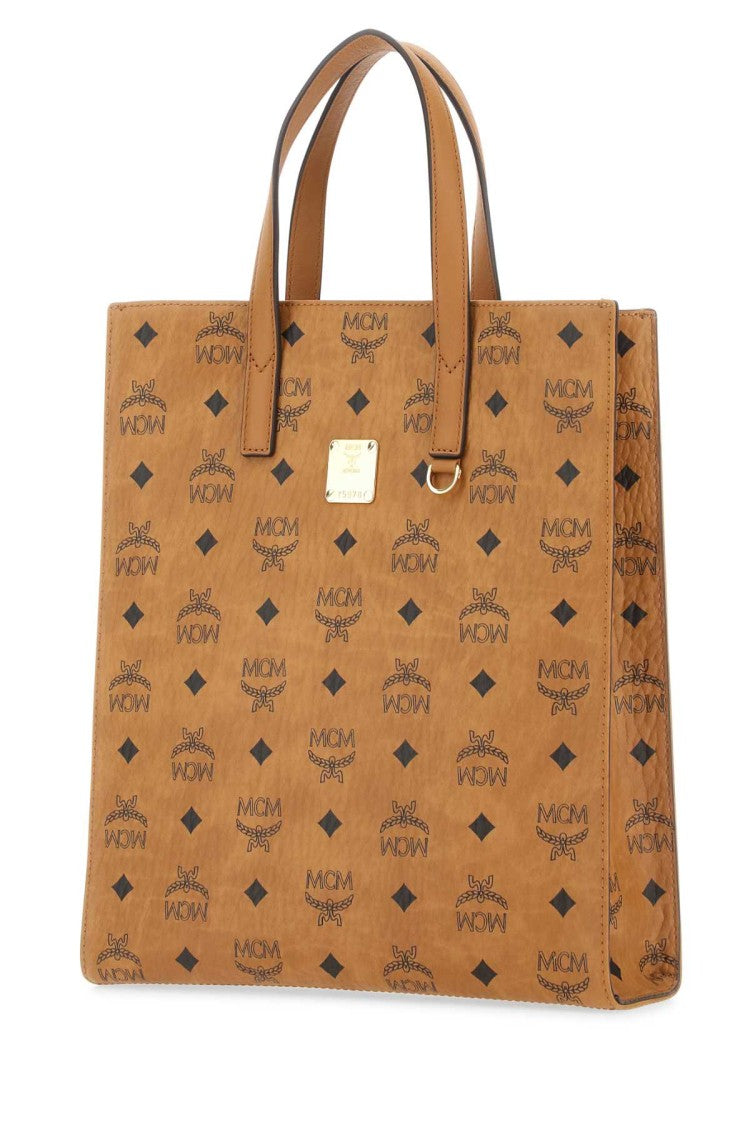 Mcm Printed Canvas Small Aren Shopping Bag