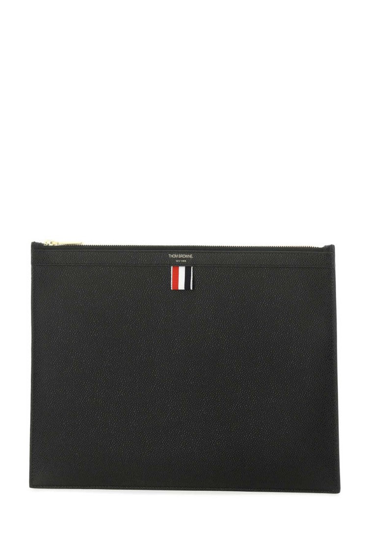 Thom Browne Black Leather Document Case