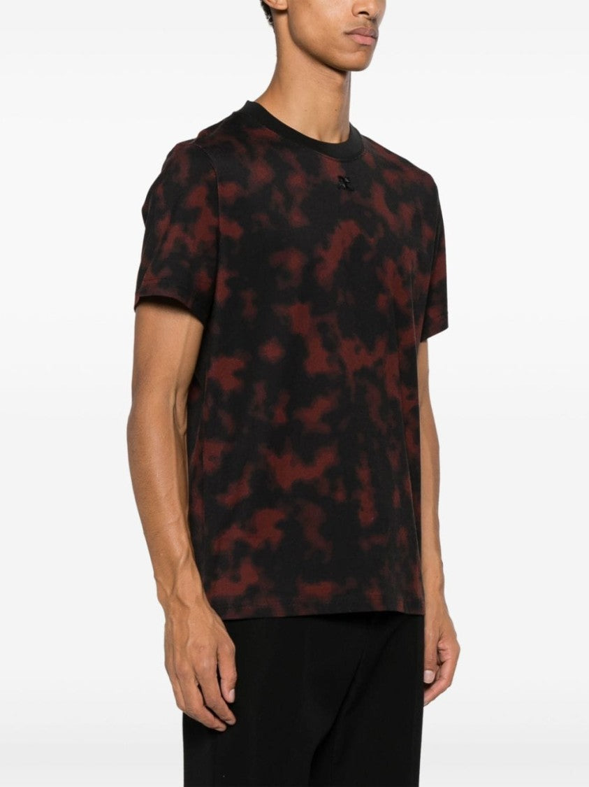 Courrèges Tortoiseshell-Print Cotton T-Shirt With Logo Detailing