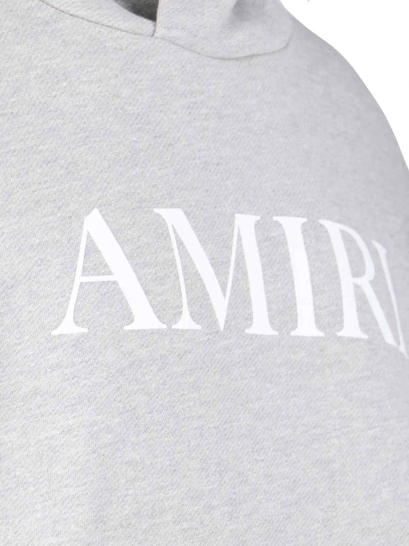 Amiri Core Logo Grey Hooded Cotton Sweatshirt