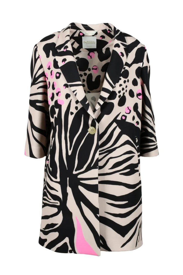 Bottega Martinese Short Multicolour Coat With Structured Fit