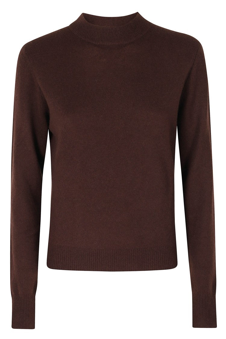 Essentiel Antwerp Brown Kash Round Neck Cashmere Knit Sweater