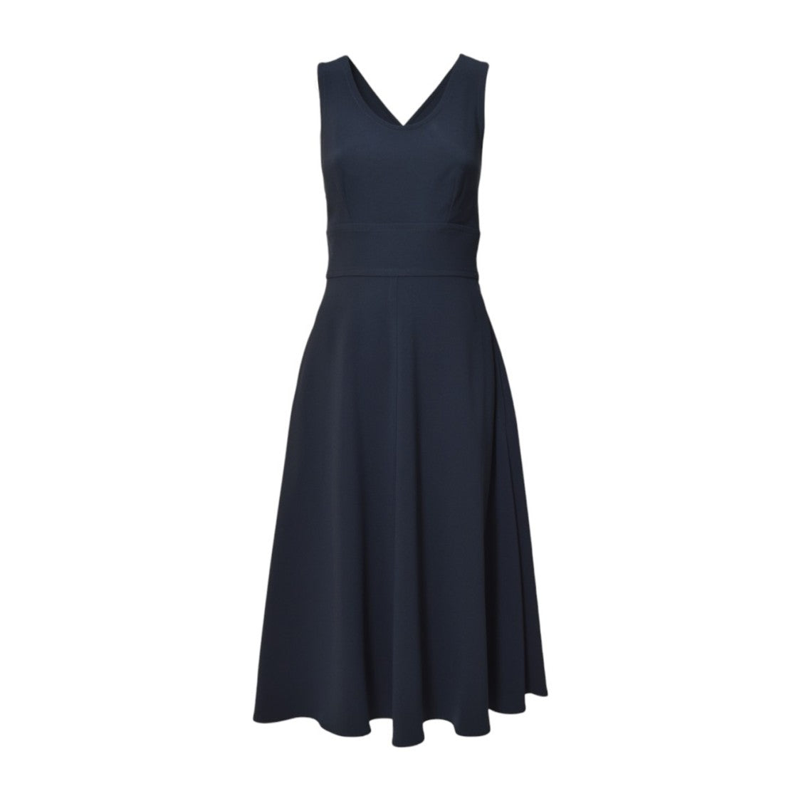 Aspesi Midnight Blue Cady Crepe Long Dress