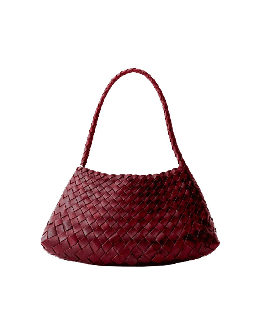 Dragon Diffusion Rosanna Bordo Handcrafted Woven Leather Baguette Bag