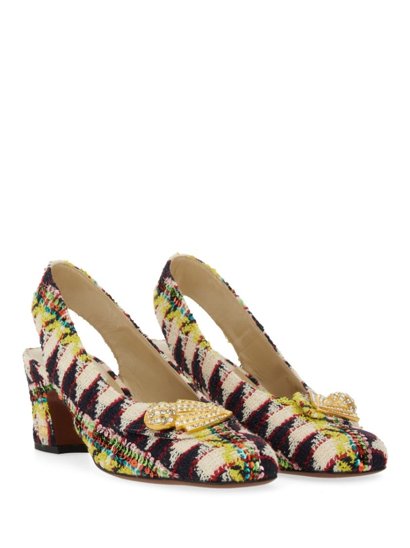 Valentino Garavani Tweed "Adamantine" Slingback Pumps