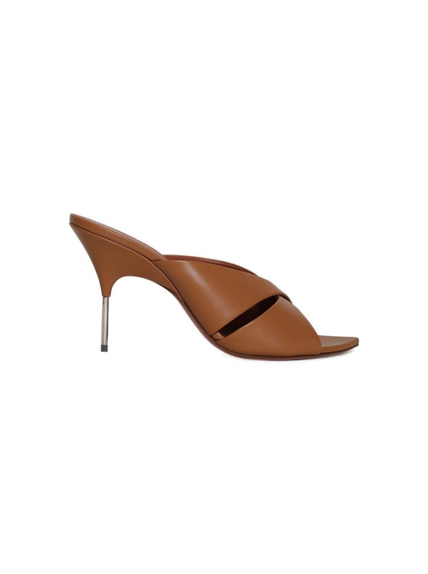 Amina Muaddi Samantha Slipper Sandal Latte Leather