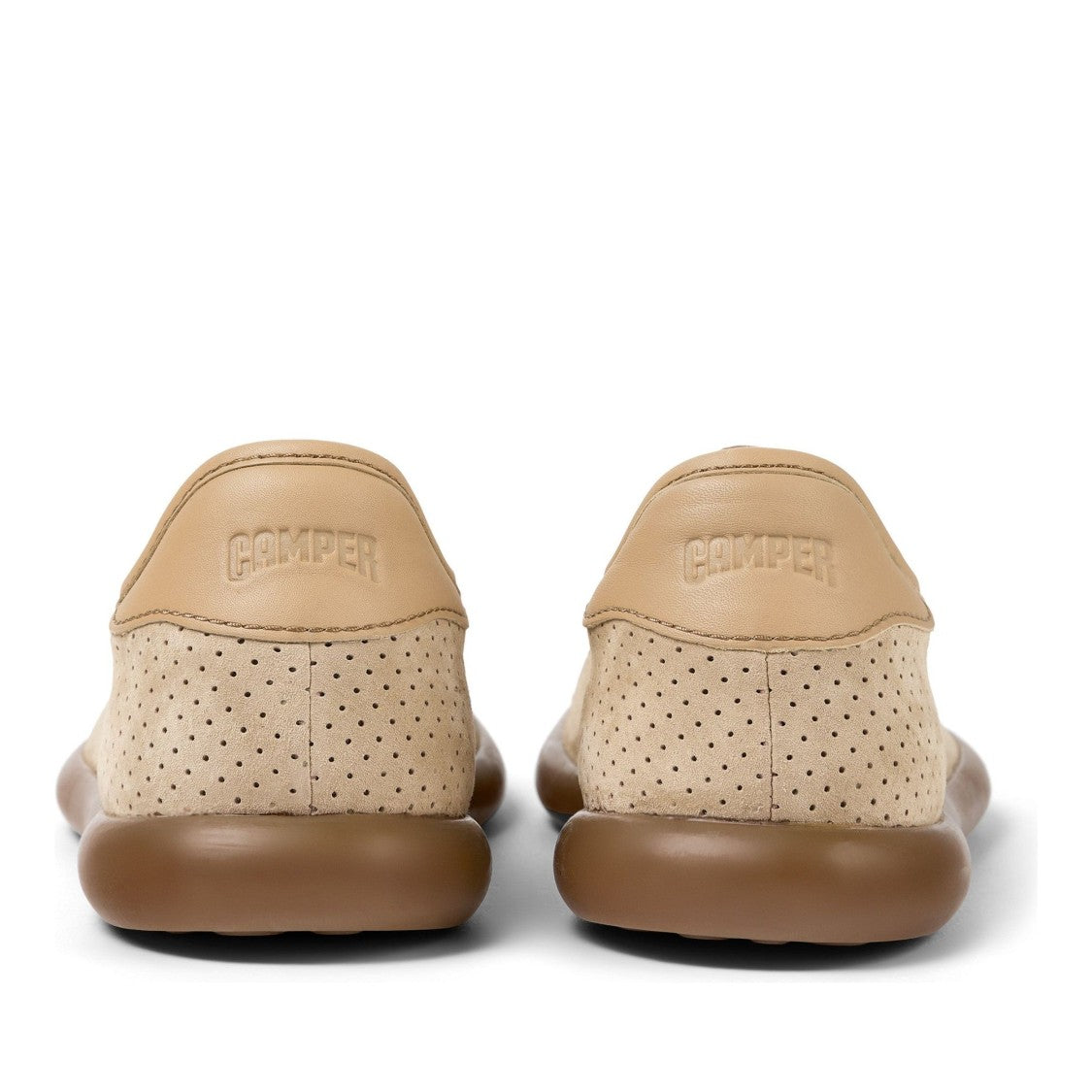 Camper Strobel Beige Perforated Pigskin Sneakers