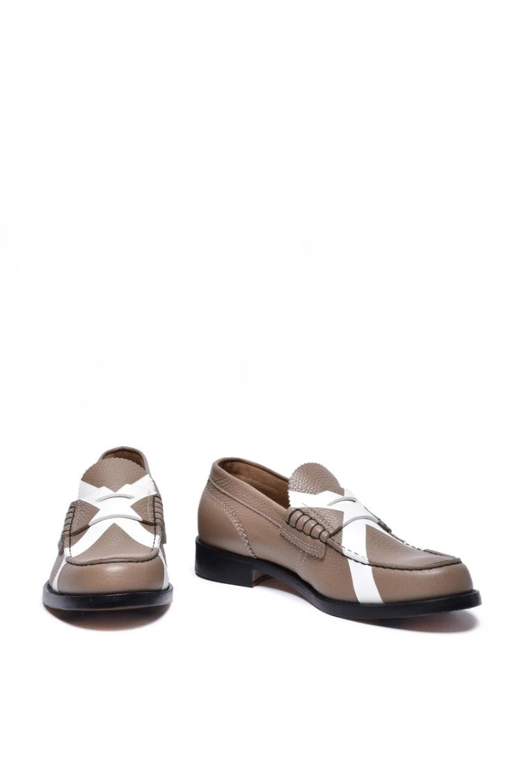 College Leather Loafer - Beige