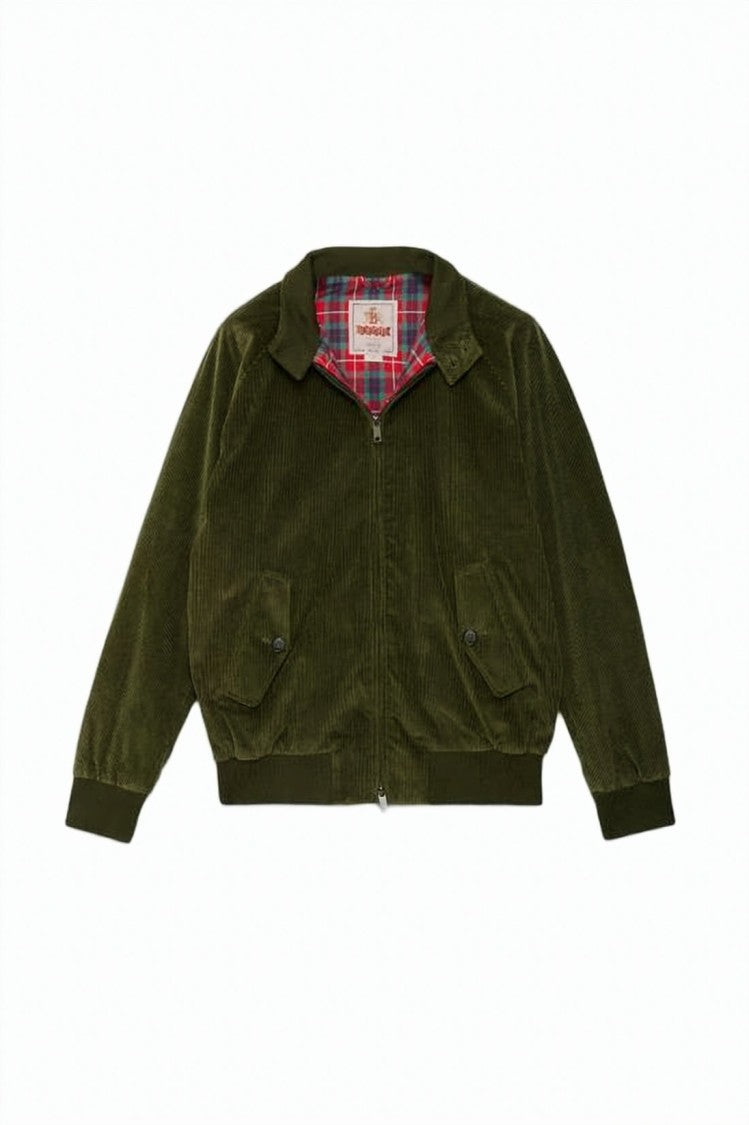 Baracuta Corduroy Bomber Jacket With Tartan Lining