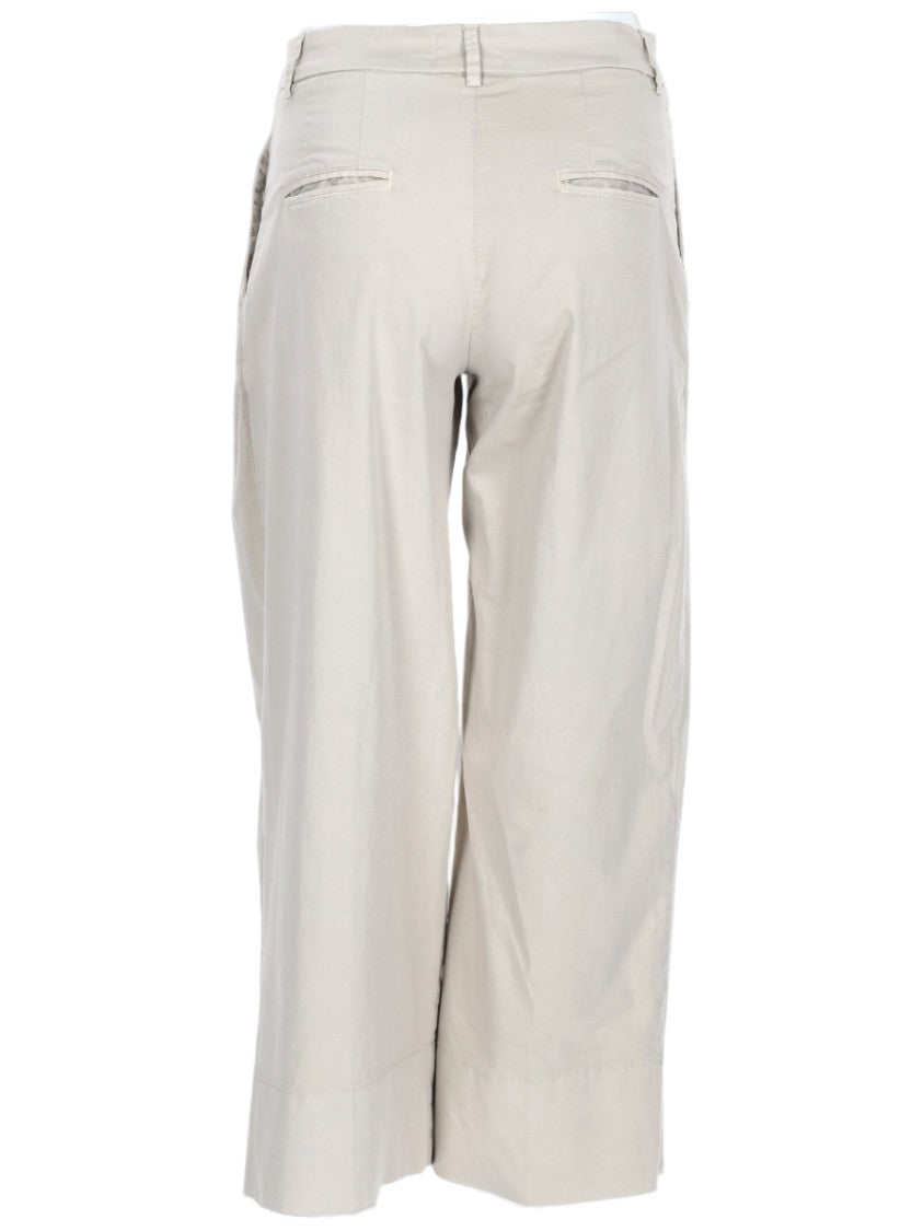 Fay Cropped Cotton-Blend Pants With Mid-Rise Waist