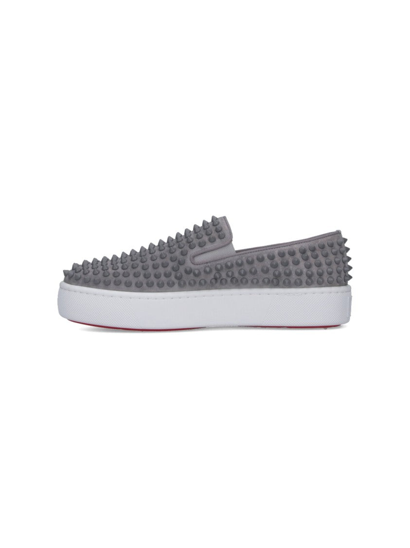 Christian Louboutin Spikeboat' Sneakers – Gray
