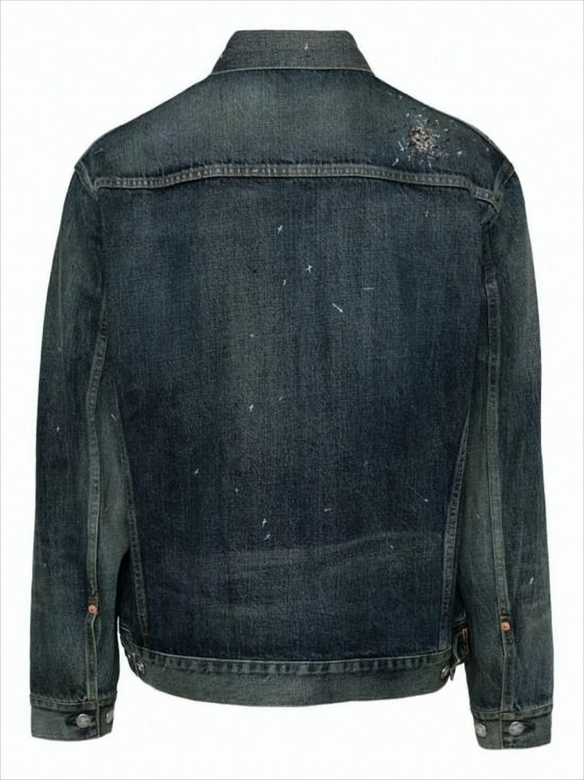 Undercover Distressed Blue Denim Jacket With Vintage Appeal