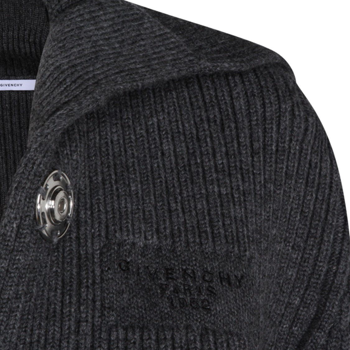 Givenchy Cropped Black Sweater With Ribbed Knit