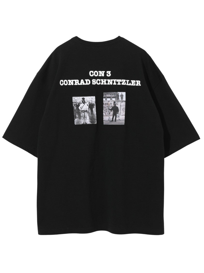 Undercover Graphic Print Black T-Shirt With Ribbed Cuffs