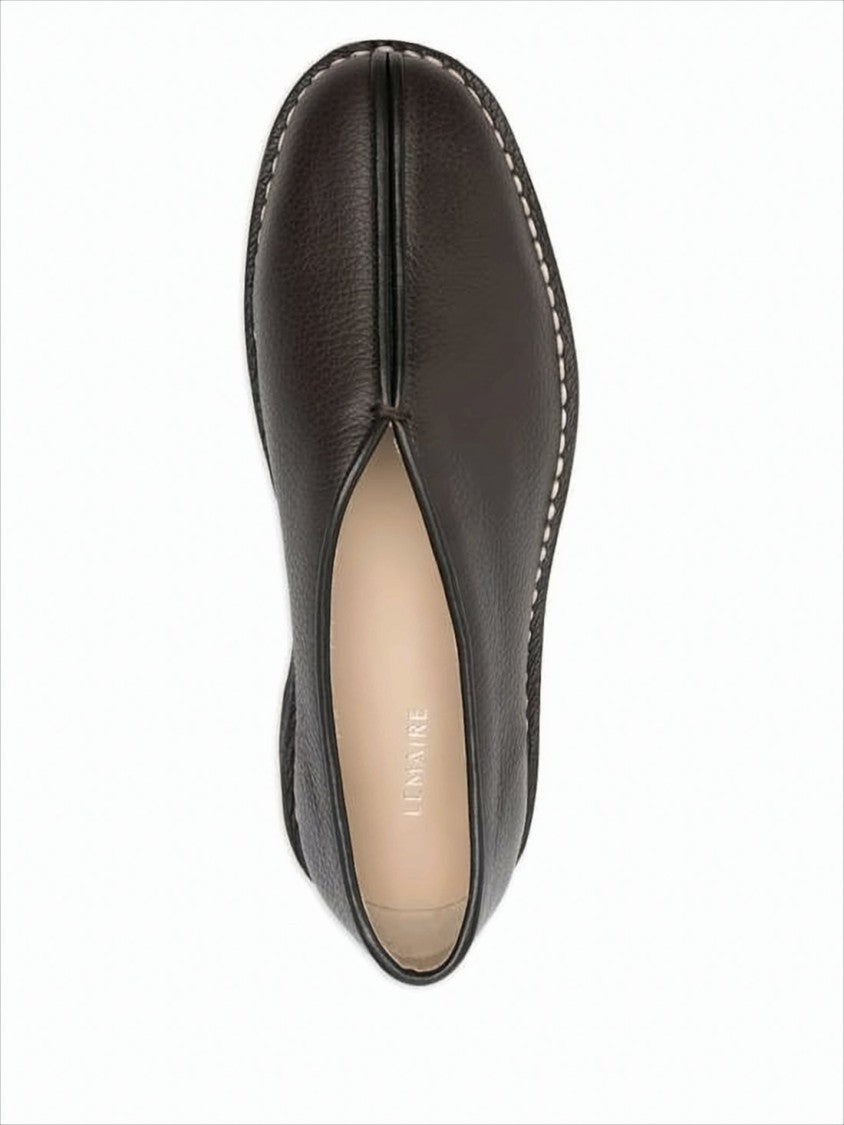 Lemaire Textured Leather Loafers With Central Seam